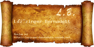 Lézinger Bernadett névjegykártya